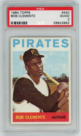 1964 Topps #440 Roberto Clemente PSA 2 GOOD