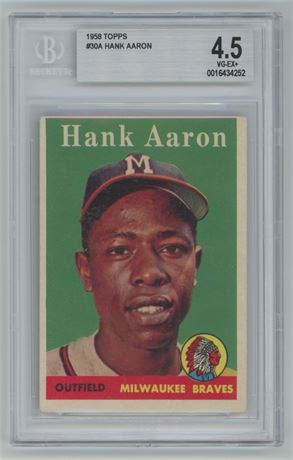 1958 Topps #30 Hank Aaron BGS 4.5 VGEX+