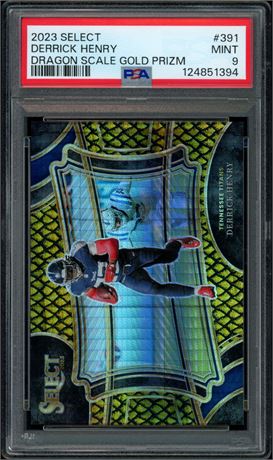 2023 Panini Select Derrick Henry Dragon Scale Gold Prizm 7/10 PSA 9 MINT