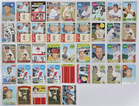 1967-72 Topps HOF/Star Lot (41) EX-EXMT w/ Clemente/Seaver/Kaline/Ford - LOADED!