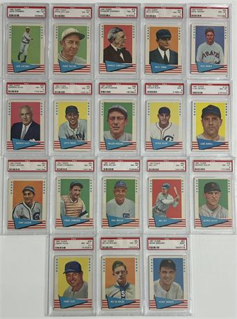 1961 Fleer Baseball Greats PSA High Grade Lot (18) w/ (16) PSA 8's