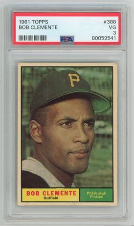 1961 Topps #388 Roberto Clemente PSA 3 VG