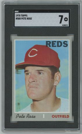 1970 Topps #580 Pete Rose SGC 7 NM Well Centered