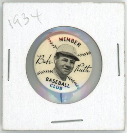 1934 Quaker Oats Babe Ruth Baseball Club Member Pin