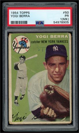 1954 Topps #50 Yogi Berra PSA 1(MK)