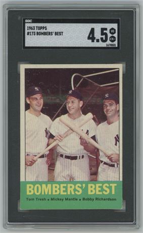 1963 Topps #173 Bomber's Best (Mantle) SGC 4.5 VGEX+