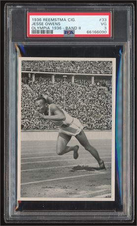 1936 Reemstma #33 Jesse Owens RC Olympia 1936 - Band II PSA 3 VG