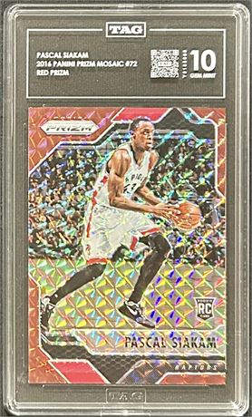 2016 Panini Prizm Mosaic #72 Pascal Siakam Red Prizm RC TAG 10 GEM MINT