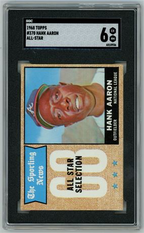 1968 Topps #370 Hank Aaron All-Star SGC 6 EXMT