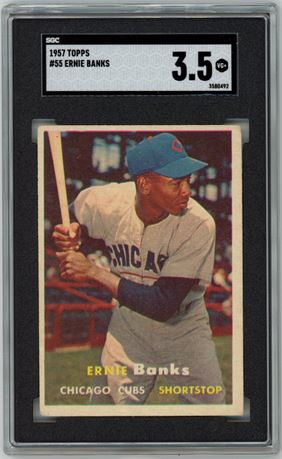 1957 Topps #55 Ernie Banks SGC 3.5 VG+