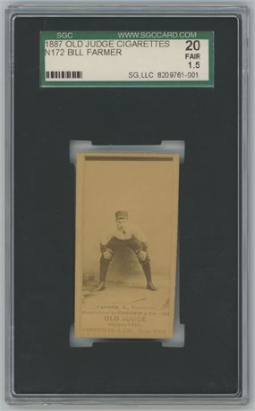 1889 N172 Old Judge Bill Farmer Hand on Knee SGC 1.5 FAIR