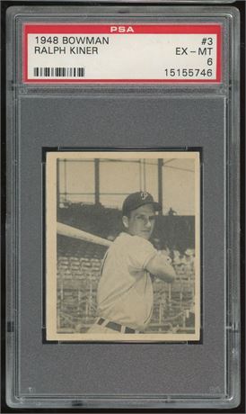 1948 Bowman #3 Ralph Kiner RC PSA 6 EXMT