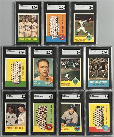 1963 Topps SGC Graded Stars Lot (11) w/ Mays, Clemente & Maris