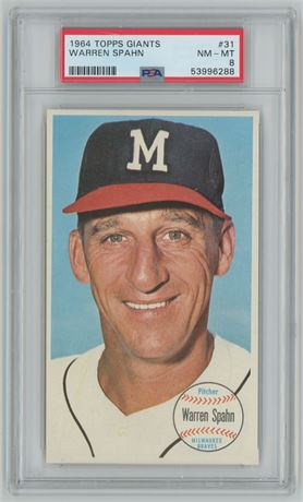 1964 Topps Giants #31 Warren Spahn PSA 8 NMMT