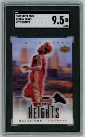 2003 Upper Deck Lebron James RC City Heights SGC 9.5 MINT+