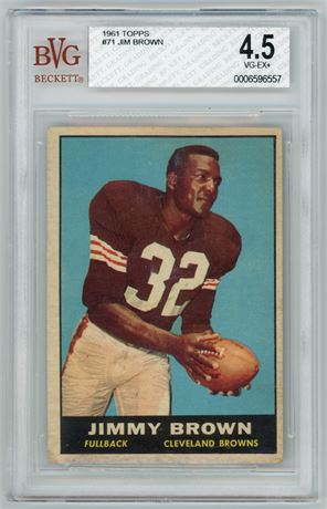 1961 Topps #71 Jim Brown BVG 4.5 VGEX+