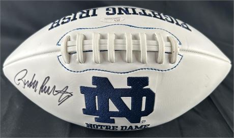 Rudy Ruettiger Autographed Notre Dame Fighting Irish Football JSA