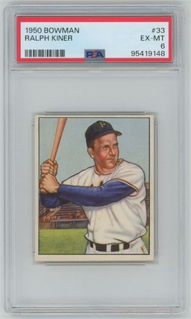 1950 Bowman #33 Ralph Kiner PSA 6 EXMT