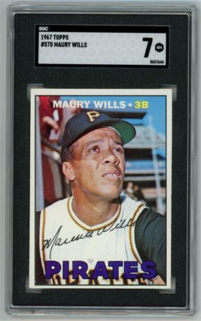 1967 Topps #570 Maury Wills Hi# SGC 7 NM