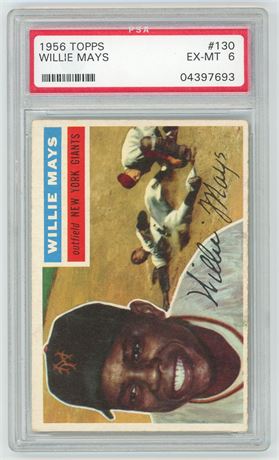1956 Topps #130 Willie Mays Gray Back PSA 6 EXMT (READ)