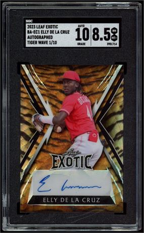 2023 Leaf Exotic Elly De Le Cruz RC Autographed Tiger Wave 1/10 SGC 8.5 Auto 10