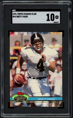 1991 Topps Stadium Club #94 Brett Favre RC SGC 10
