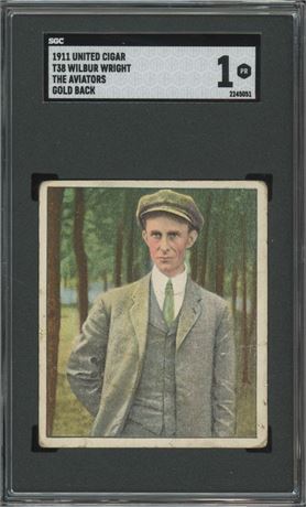 1911 T38 United The Aviators Wilbur Wright Gold Back SGC 1 POOR