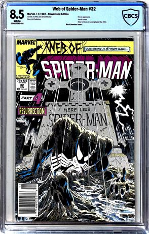Web of Spider-Man #32 CBCS 8.5 (1987) Kraven Appearance, Vermin Cameo