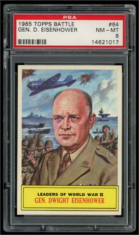 1965 Topps Battle #64 General D Eisenhower PSA 8 NMMT Only 4 Higher