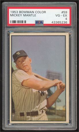 1953 Bowman Color #59 Mickey Mantle PSA 4 VGEX