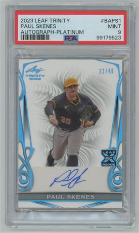 2023 Leaf Trinity Paul Skenes Autograph Platinum 12/49 PSA 9 MINT