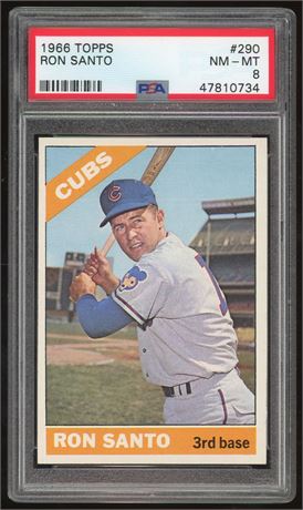 1966 Topps #290 Ron Santo PSA 8 NMMT