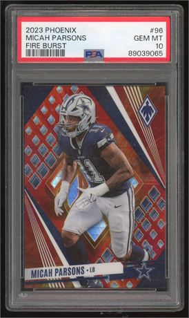 2023 Phoenix #96 Micah Parsons Fire Burst 23/340 PSA 10 GEM MINT