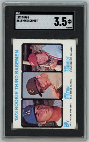 1973 Topps #615 Mike Schmidt RC Hi# SGC 3.5 VG+