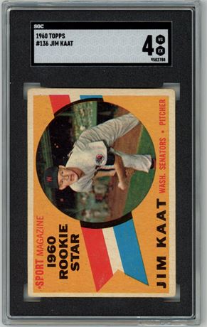 1960 Topps #136 Jim Kaat RC SGC 4 VGEX