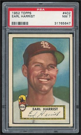 1952 Topps #402 Earl Harrist Hi #PSA 7 NM