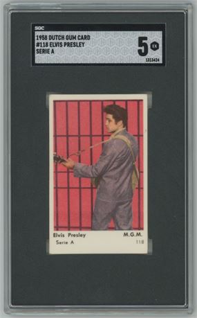 1958 Dutch Gum Card #118 Elvis Presley Serie A SGC 5 EX