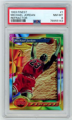 1993 Finest #1 Michael Jordan Refractor PSA 8 NMMT