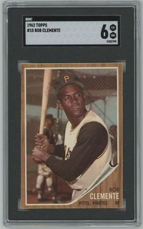 1962 Topps #10 Roberto Clemente SGC 6 EXMT Centered