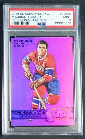 2025 UD Employee Exclusive Maurice Richard Precious Metal Gems PSA 9 MINT