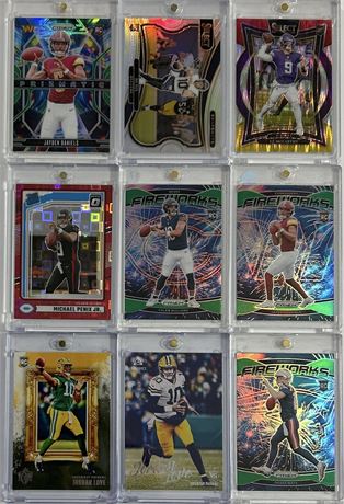 2020-2024 Football Rookie Lot (9) w/ Penix, Daniels, Nix, Love, and Maye (READ)