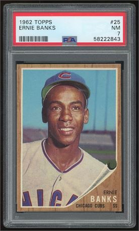 1962 Topps #25 Ernie Banks PSA 7 NM