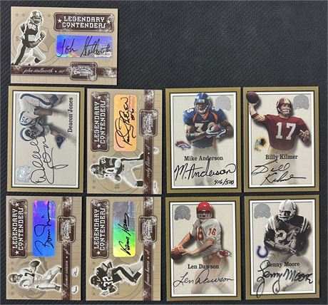 2000-2001 Fleer & Playoff NFL Auto Lot (9) w/ Deacon Jones, Dawson, F. Harris
