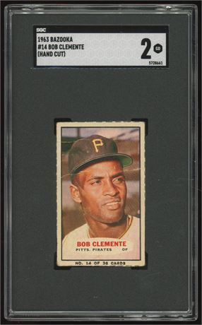1963 Bazooka #14 Roberto Clemente (Hand Cut) SGC 2 GOOD