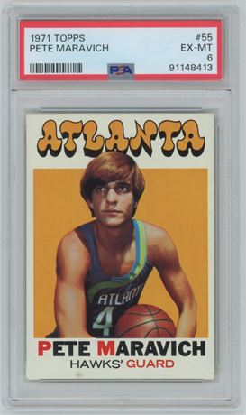 1971 Topps #55 Pete Maravich PSA 6 EXMT