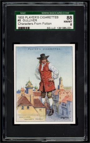 1933 Player's Cigarettes #8 Gulliver Characters From Fiction PSA 8