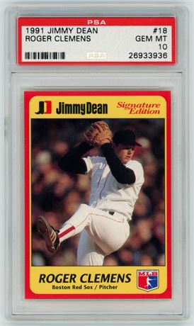 1991 Jimmy Dean #18 Roger Clemens PSA 10 GEM MINT Pop 2 (READ)