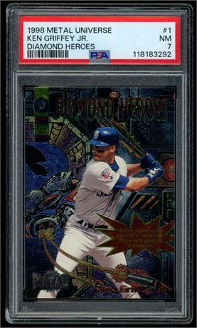 1998 Metal Universe #1 Ken Griffey Jr Diamond Heroes PSA 7