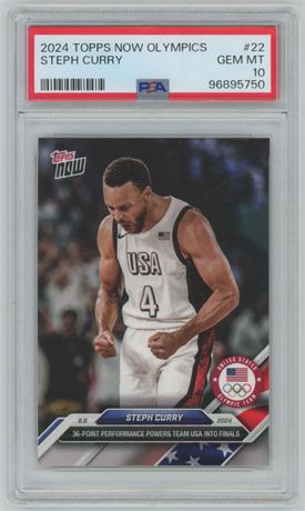 2024 Topps Now Olympics #22 Steph Curry PSA 10 GEM MINT