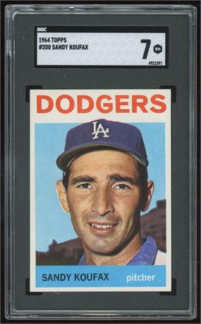 1964 Topps #200 Sandy Koufax SGC 7 NM